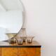 Art Deco Ensemble / Swedish Grace of 4 Glass Containers by Simon Gate Orrefors Sweden 1920s