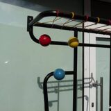 1960s wall-mounted coat rack with colored balls