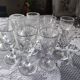 12 small twisted bistro glasses, 19th century