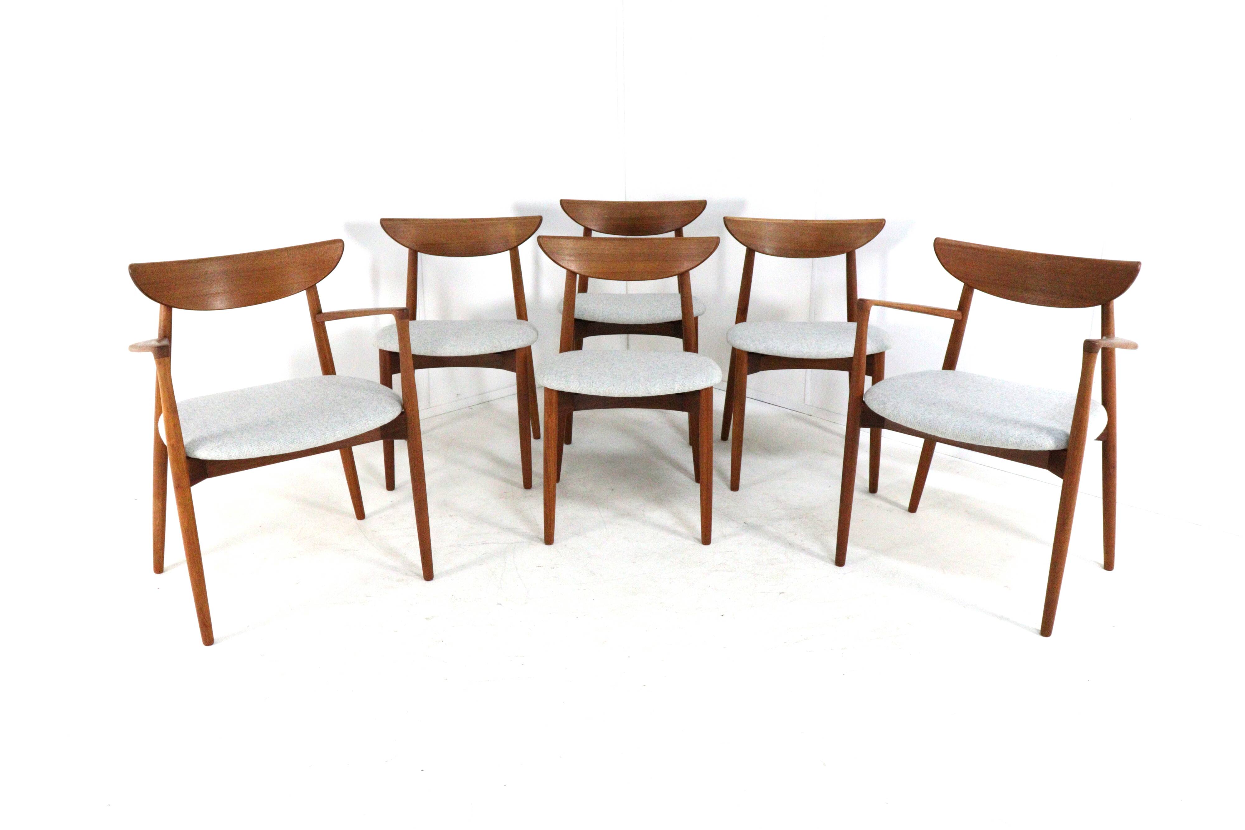 Set of 4+2 Harry Ostergaard for Randers Møbelfabrik chairs - danish design