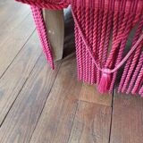 Lot de 2 fauteuils crapauds en velours rouge