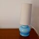 Lamp with blue opaline feet and textured conical lampshade 60s-70s