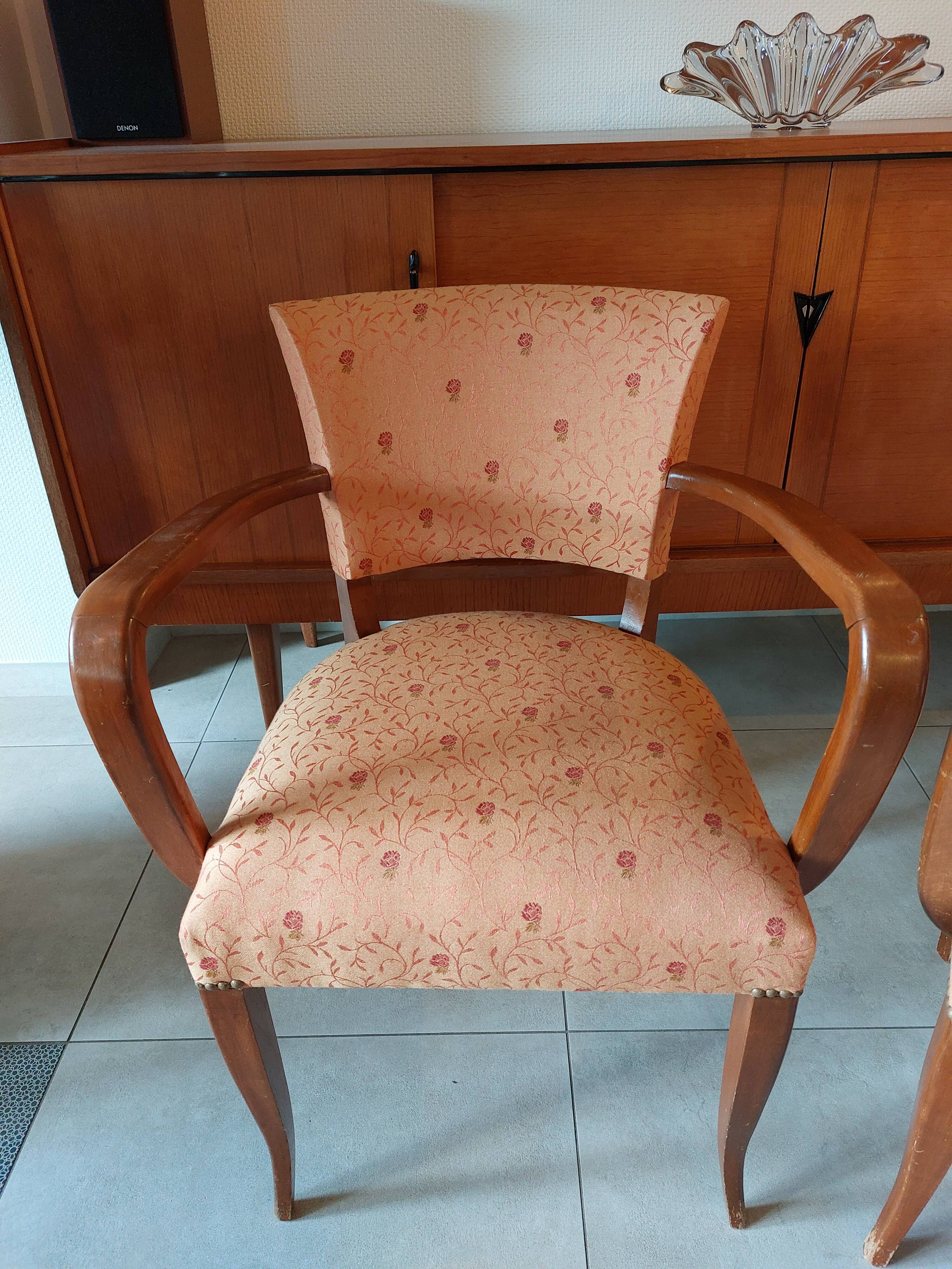 2 fauteuils bridge saumon