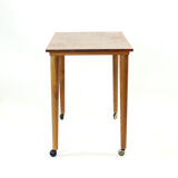 Coffee Table On Wheels In Teak, Czechoslovakia 1970s