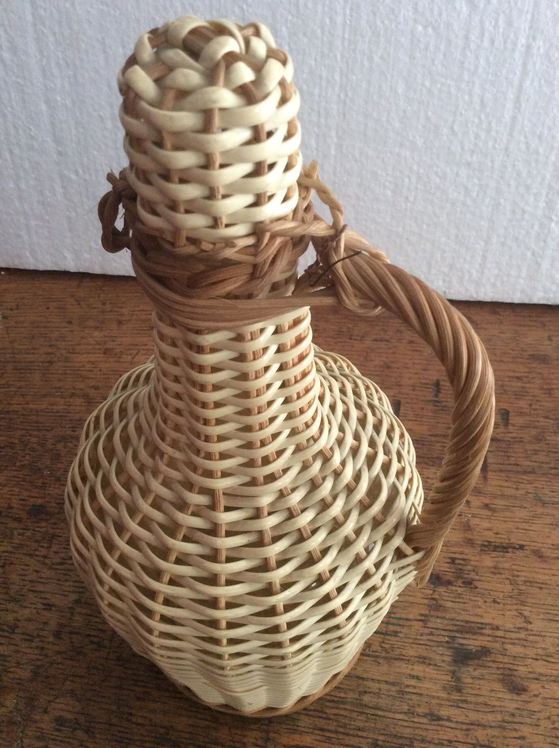Vintage wicker bottle