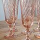 Service of 6 arcopal rosaline flutes