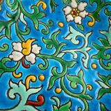 Cup burgundy enamels Old ceramic cracked earthenware