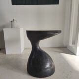 Sofa end in solid wood monoxyl organic shape black color