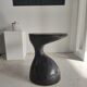 Sofa end in solid wood monoxyl organic shape black color