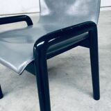 Postmodern Leather Dining Chairs, Italy, 1980s, Set of 4