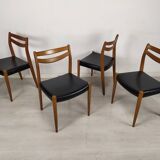 Series of 4 Scandinavian chairs