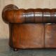 Chesterfield leather sofa, Art Deco style, fully restored.