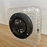 Plafonnier vintage en verre gaufré : éclairage rétro des années 1970