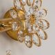 Sconce in gilded brass in the shape of a flower by Palwa, Germany, 1970s.