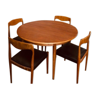 Table en bois ronde avec rallonge