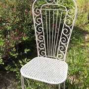 Chaises métal perforé trèfle dossier haut années 50 Set de 2