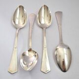 Set of 4 art deco table spoons in silver metal e. feisskohl 1920-1930