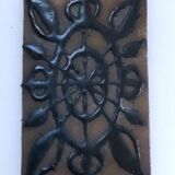 Opaline lamp base frieze stylized flowers 70s