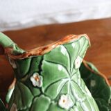 Pitcher and dish in strawberry leaf and flower slip