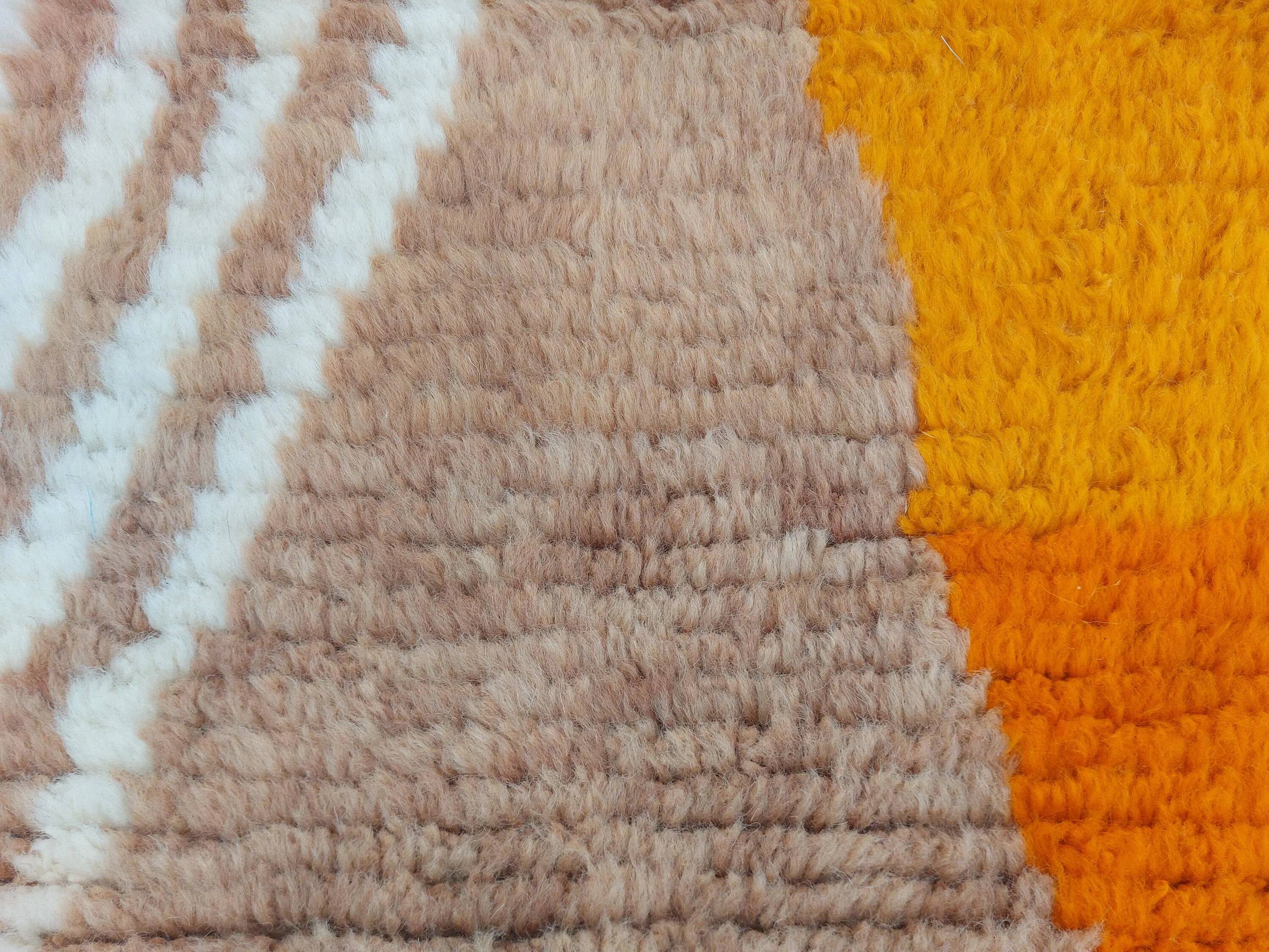 Handmade Moroccan wool rug, 250cm x 150cm, unique piece.