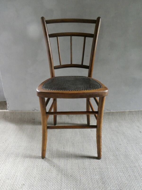 Chaise de bistrot avec assise croco, des années 20