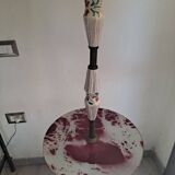 Italian brass and ceramic tripod floor lamp/table 1950s
