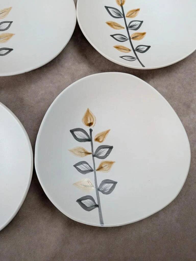 Set of 11 vintage dessert plates from Niderviller – 1970s – Capron Vallauris style