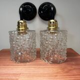 Pair of vintage glass globe wall lights