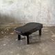 Small old Asian wooden coffee table in Japanese style, kidney-shaped top