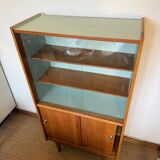 Vaisselier vitrine meuble de rangement vintage pieds compas