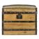 Wooden transport trunk with steel reinforcements