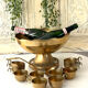 Brass Punch Bowl Set with 12 Cups, Ladle – French Vintage Mid-Century