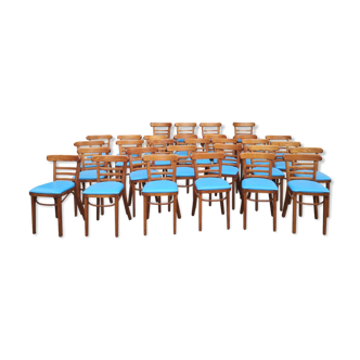 Lot of 24 vintage bistrot restaurant chairs