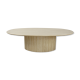 Oval coffee table in Italian design travertine from the 70s