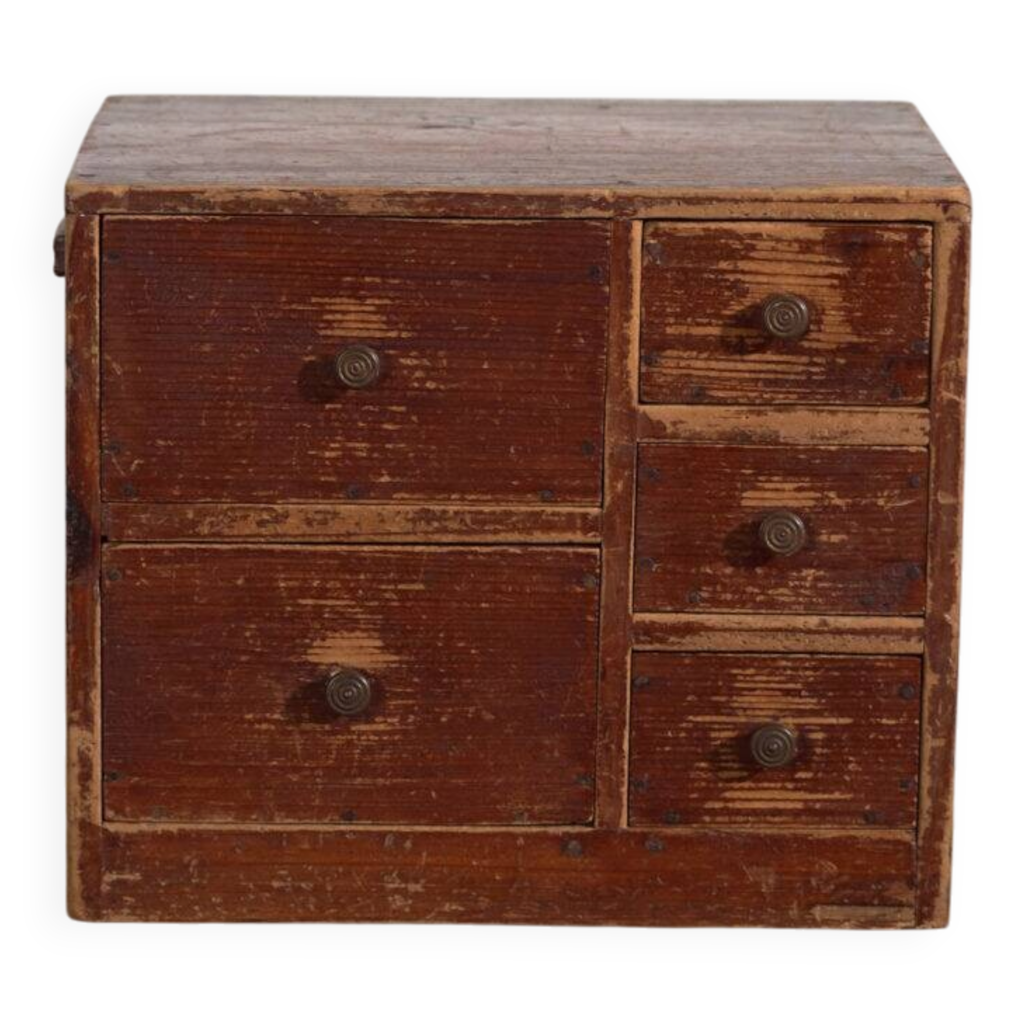 Small Japanese chest of drawers in cedar (ko-dansu), Taishō–Shōwa period, circa 1920–1945.