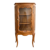 Small silver display cabinet in Louis XV style made of wood.