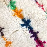 Moroccan Berber carpet azilal ecru with diamonds and colorful patterns 300x188cm