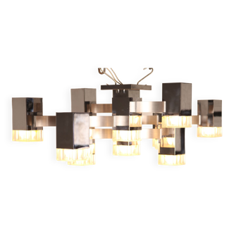 Ceiling light model 'Cubic' with 13 light units by Sciolari - Italy - 1970's