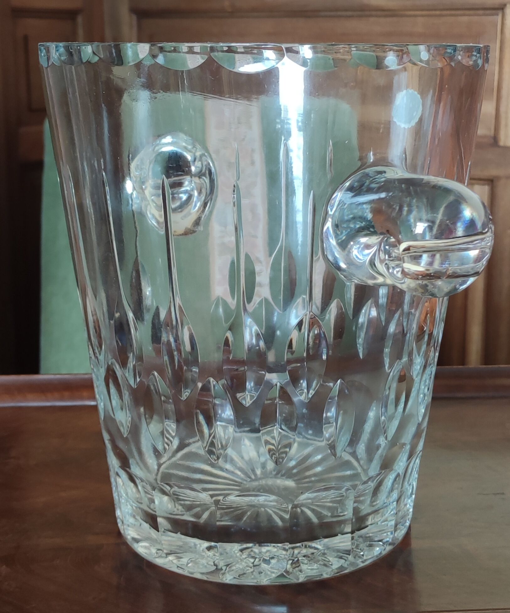 Old hand-cut crystal champagne bucket