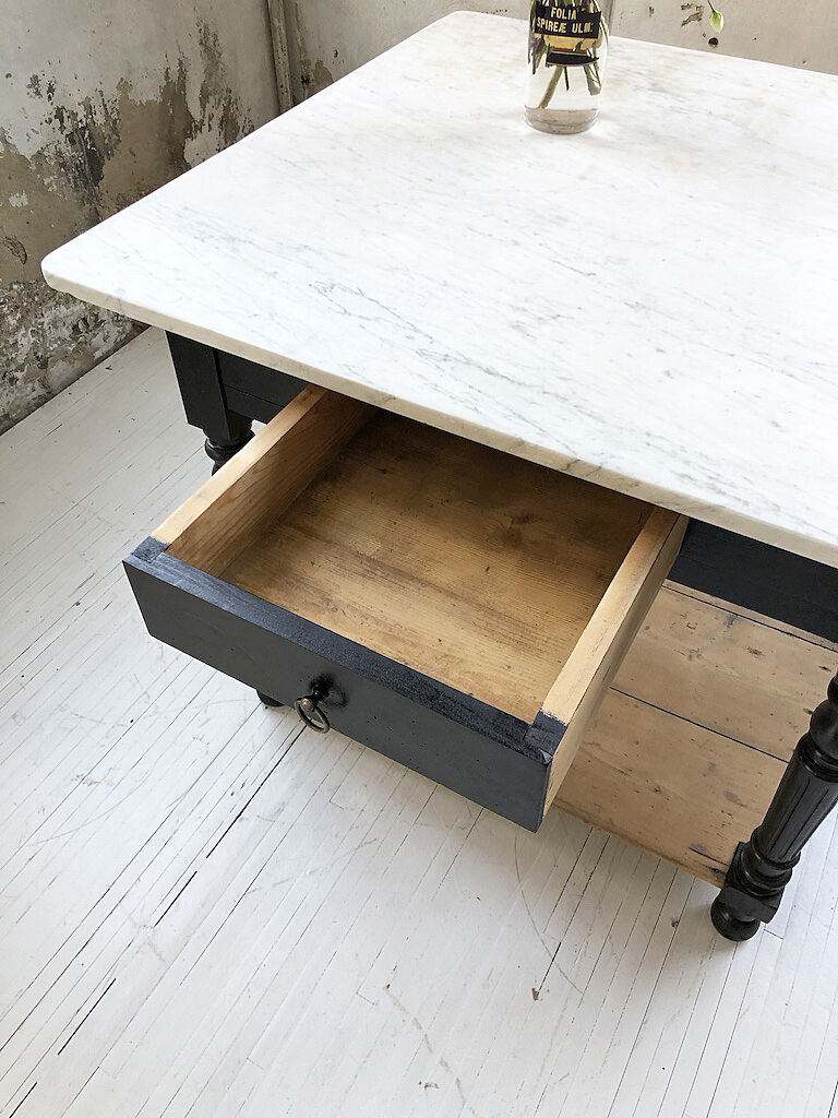 Butcher's table work central island marble