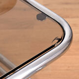 Tables gigognes chrome structure and trays smoked glass