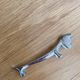 Knife doors dog basset / dachshund silver metal