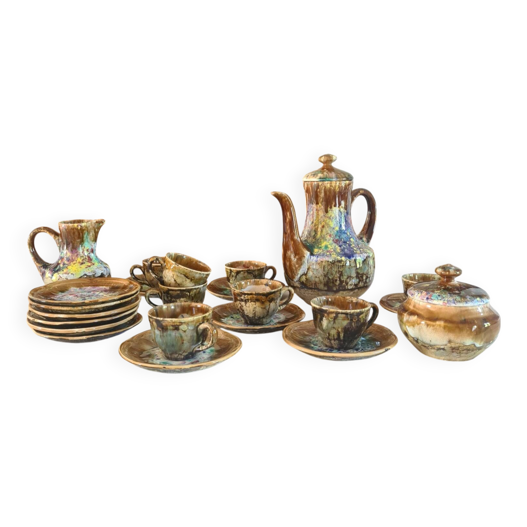 Gaston Gaubier Morvan stoneware coffee set