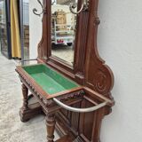 Cloakroom Napoleon III coat rack 19th in solid oak