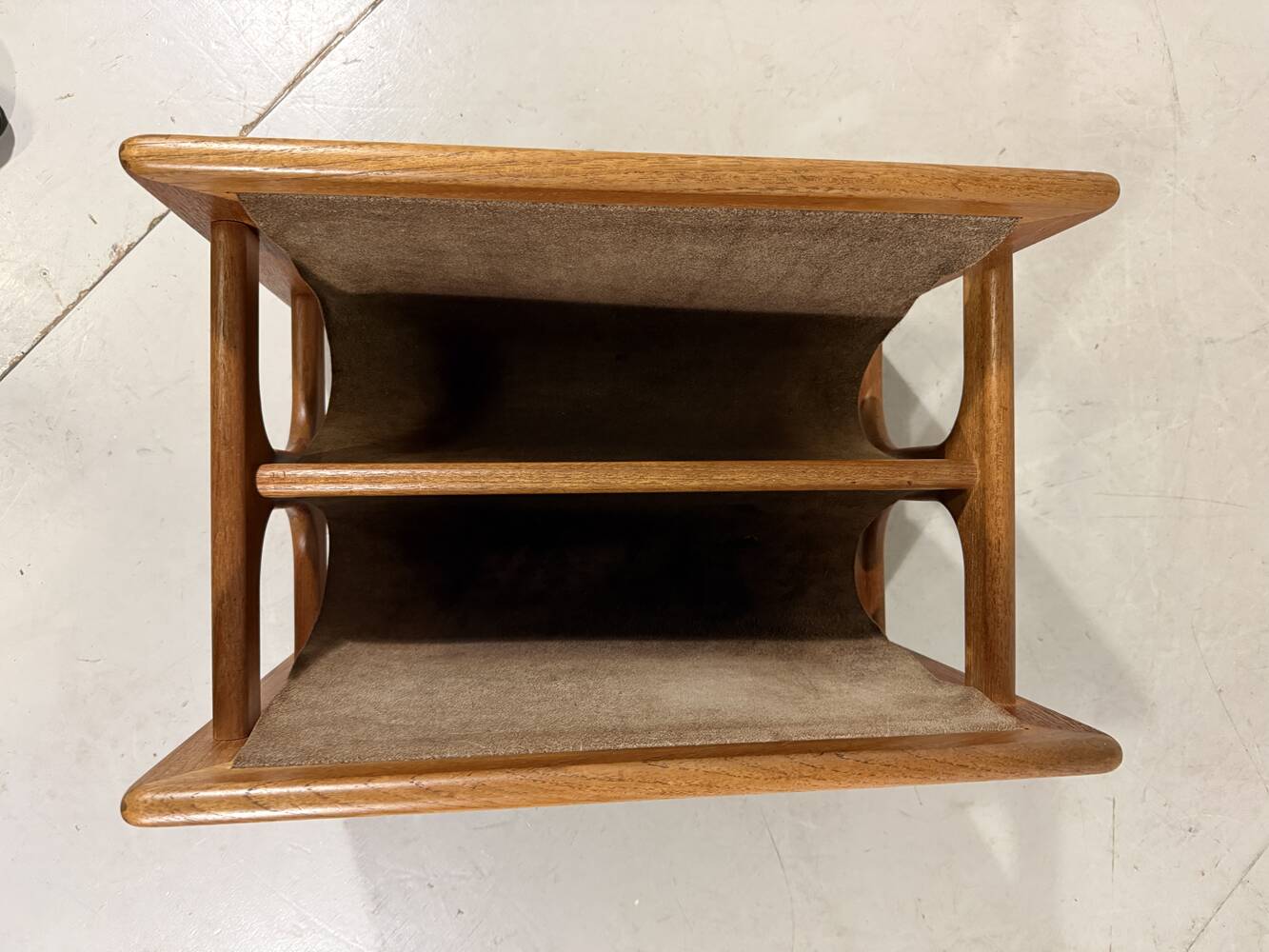 Salin Møbler teak & leather magazine holder Denmark 1960’s