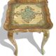 Rococo Revival Gilt Side Table, Light Turquoise, Italy, 1950s Design
