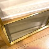 3-tier shelf in glass, mirror and brass
