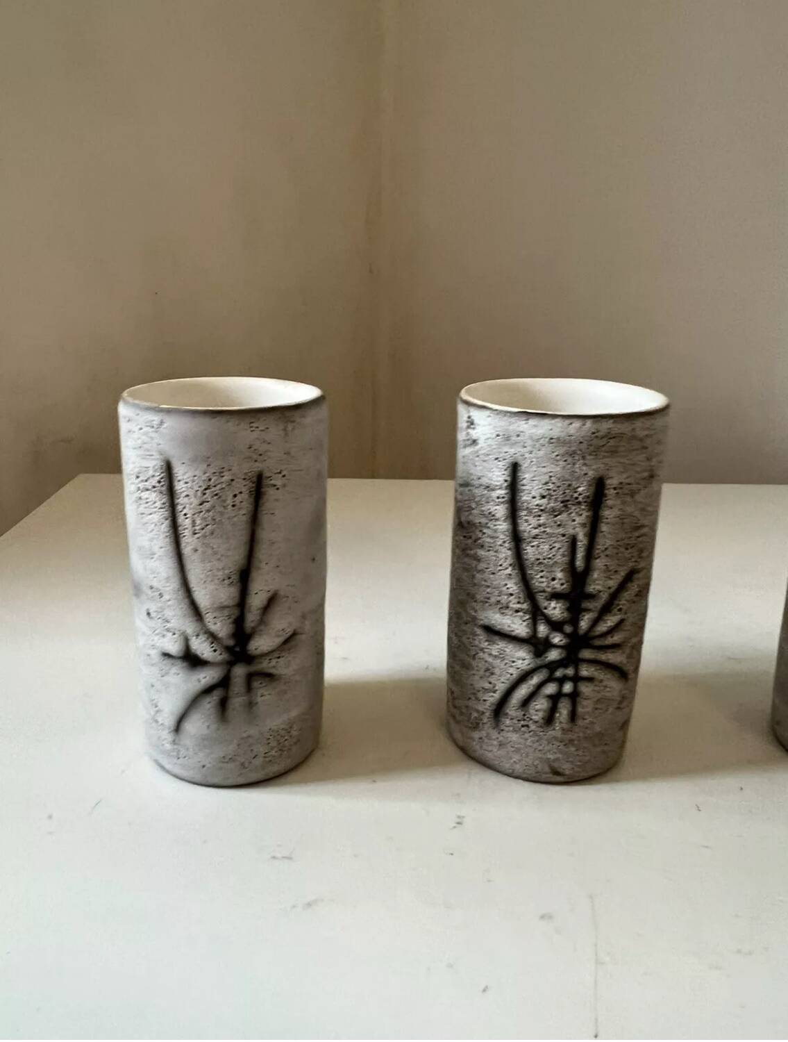 Verres à pastis Henri Cimal galerie Palissy Vallauris