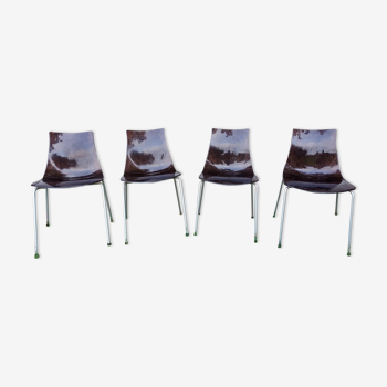 Set of 4 Calligaris ice chairs