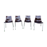 Set of 4 Calligaris ice chairs
